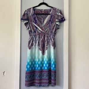 Silky lightweight v neck dress